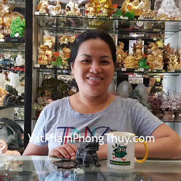 Chị Trang- khách hàng mua phật bản mệnh phỉ thúy trung A+++ Sửu+ Dần S6507-2 và tỳ hưu bắc kinh đen chuẩn BKD-S