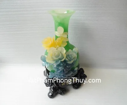 Bình mẫu đơn xanh- Tứ quý bình an E157