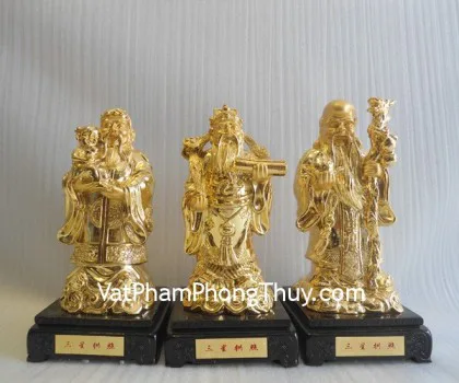 Tam đa phước lộc thọ vàng kim sa lớn - Phước Tinh/Lộc Tinh/Thọ Tinh LN110