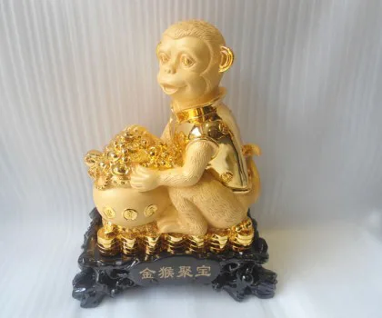 Khỉ phát tài ôm túi tiền-kim hầu tụ tài FK012M