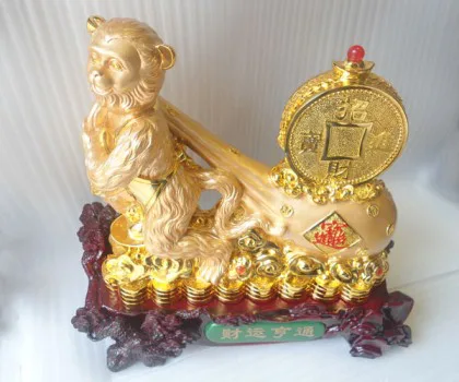 Khỉ phát tài kéo túi tiền - tài vận hanh thông K026M