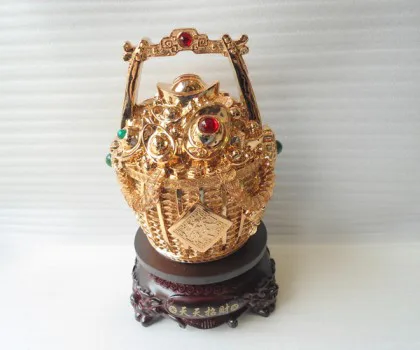 Giỏ tiền vàng châu báu - thiên thiên chiêu tài H470G