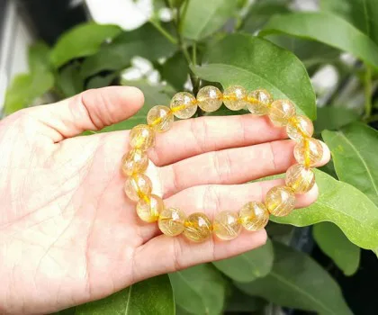 Chuỗi thạch anh tóc vàng đậm S898-S4-3105