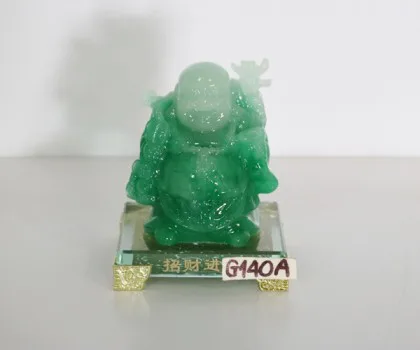 Phật di lạc xanh đứng trên đế thủy tinh - Chiêu tài tấn bảo G140A