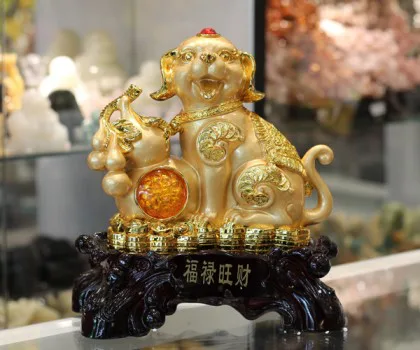 Chó vàng đạp hồ lô - Phước thiên vượng tài C016A