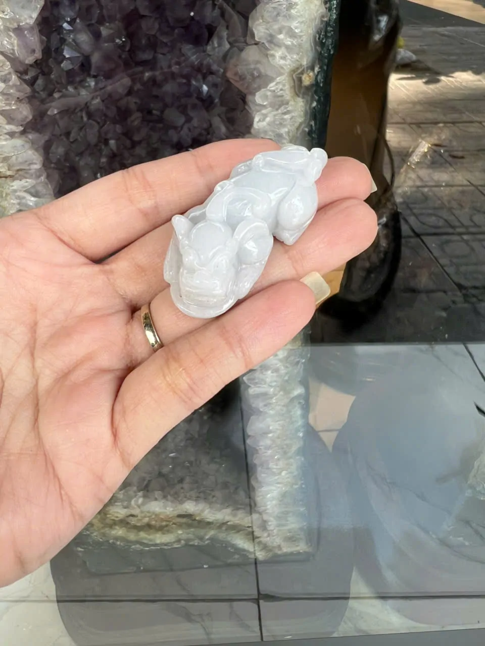 Tỳ hưu ngọc phỉ thúy xanh bạch A+++++ (GCN 17762 - 27.03 gr) S6899-S1-5622