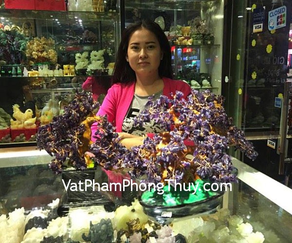 Chị Thảo - Khách mua Cây tài lộc thạch anh tím KC022, Nhẫn tỳ hưu thạch anh tím S750