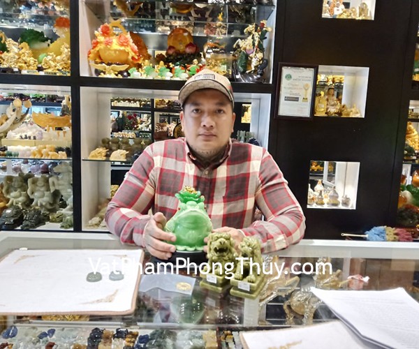 Anh Tài - khách hàng mua mặt phật bản mệnh phỉ thúy lớn S6864-6, S6864-2, thiềm thừ xanh cõng cải LN097 và cây tài lộc thạch anh tím KC121